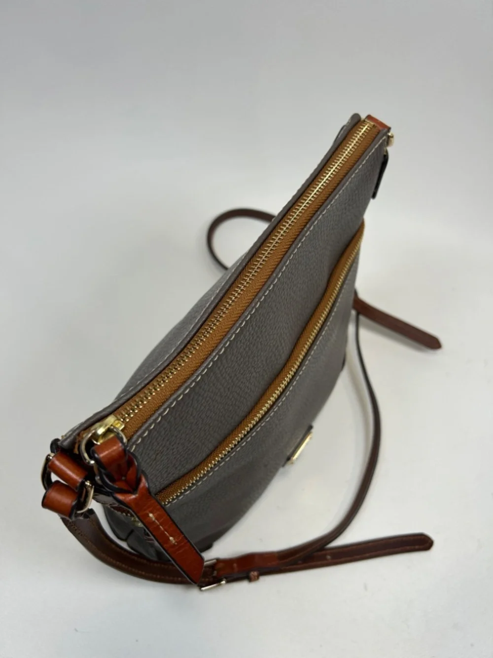 DOONEY & BOURKE Pebbled Grain Leather Crossbody Dark Grayish Taupe $268